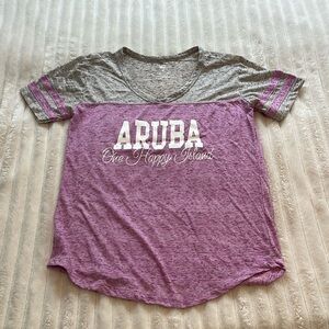 Aruba purple and gray short sleeve tee